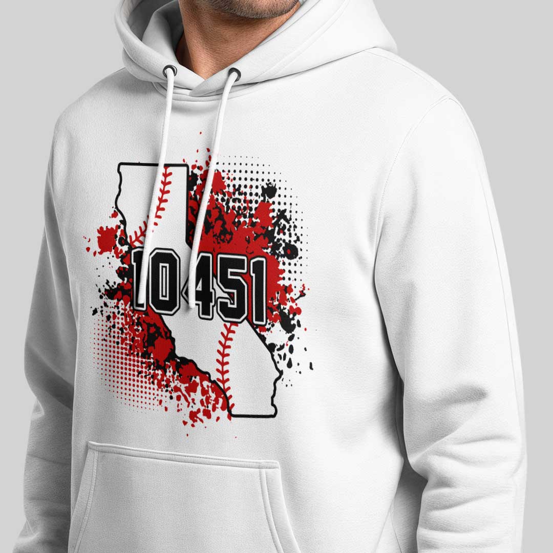 Baseball California State Series - Custom White Baseball Hoodie