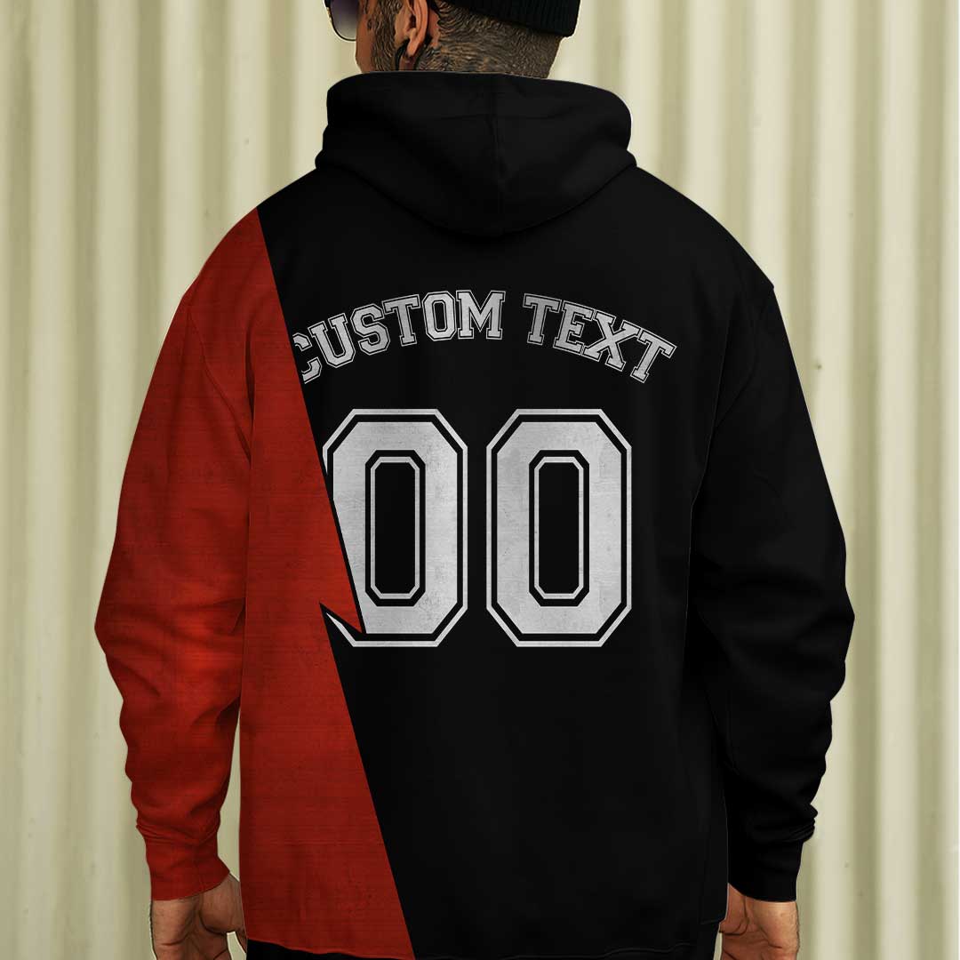 Skull Baseball California State Series - Custom Black Red Baseball Hoodie