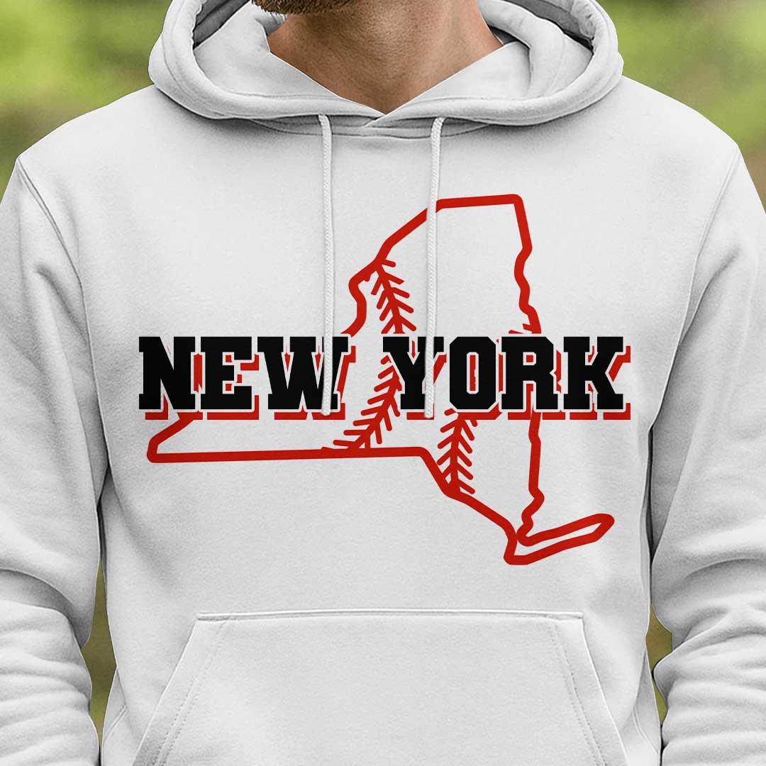 Baseball New York State Series - Custom White Baseball Hoodie