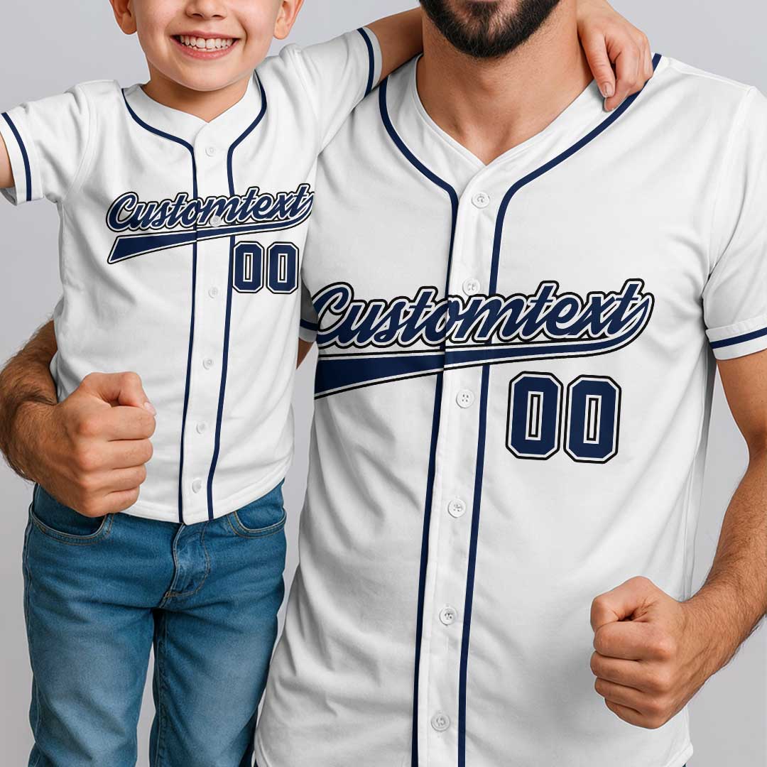 He's My Hero and He's My Favorite Player - Custom Family Matching Baseball Jersey