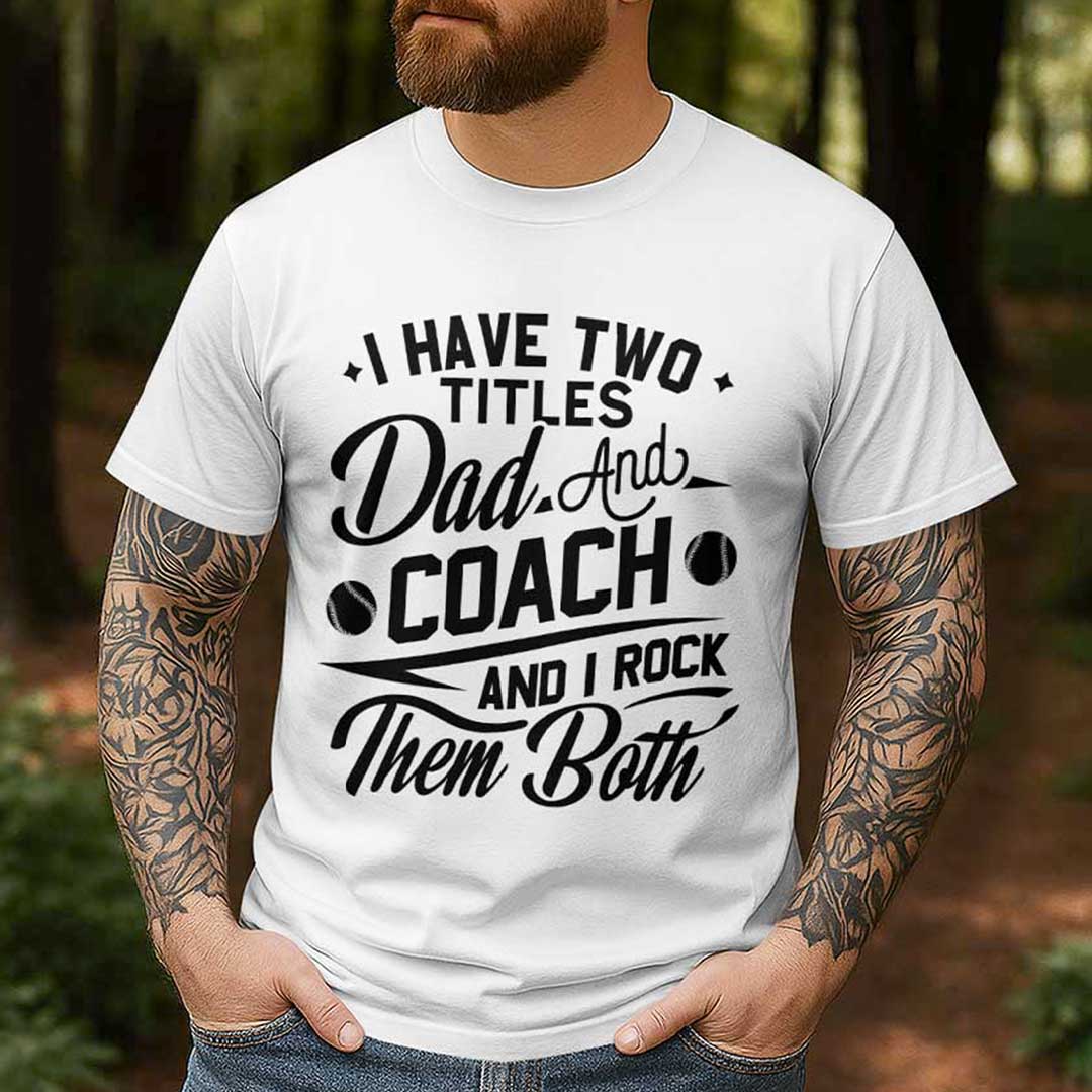 I Have Two Titles and I Rock Them Both - Black White Baseball T-Shirt