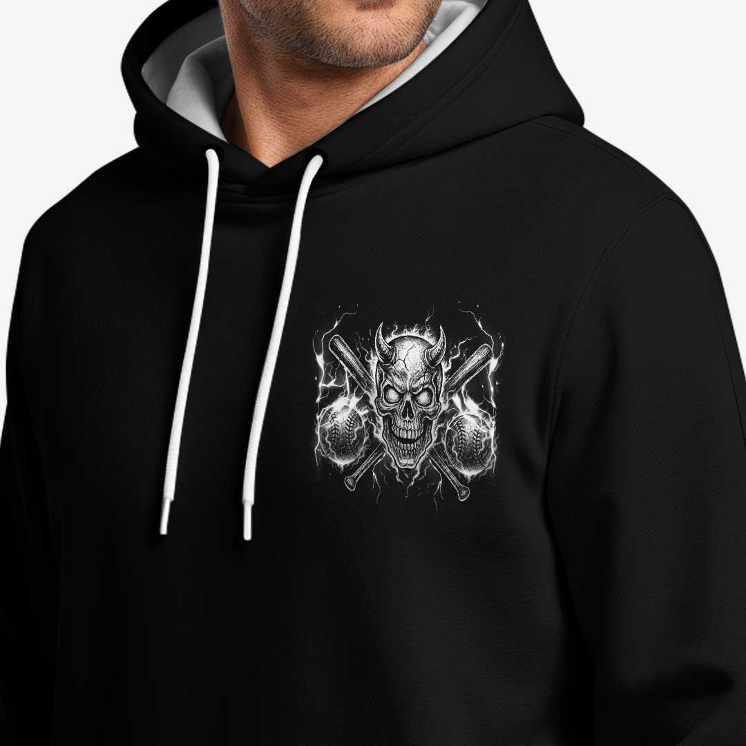 Bat Flips Are For Kids - Custom Black Skull Baseball Hoodie