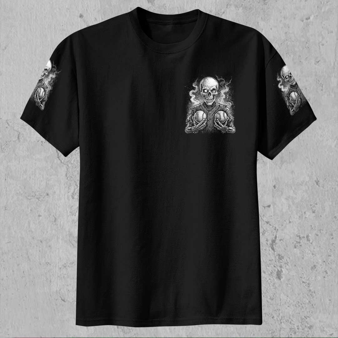 No Balls No Game All Over Print Skull Baseball T-Shirt