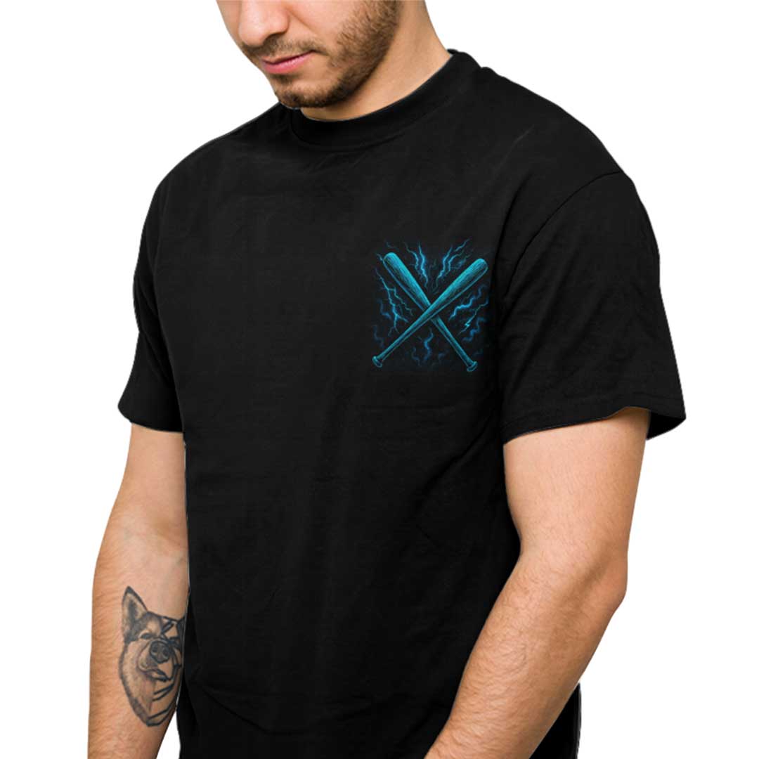 She Likes My Bat Not My Attitude All Over Print Skull Baseball T-Shirt