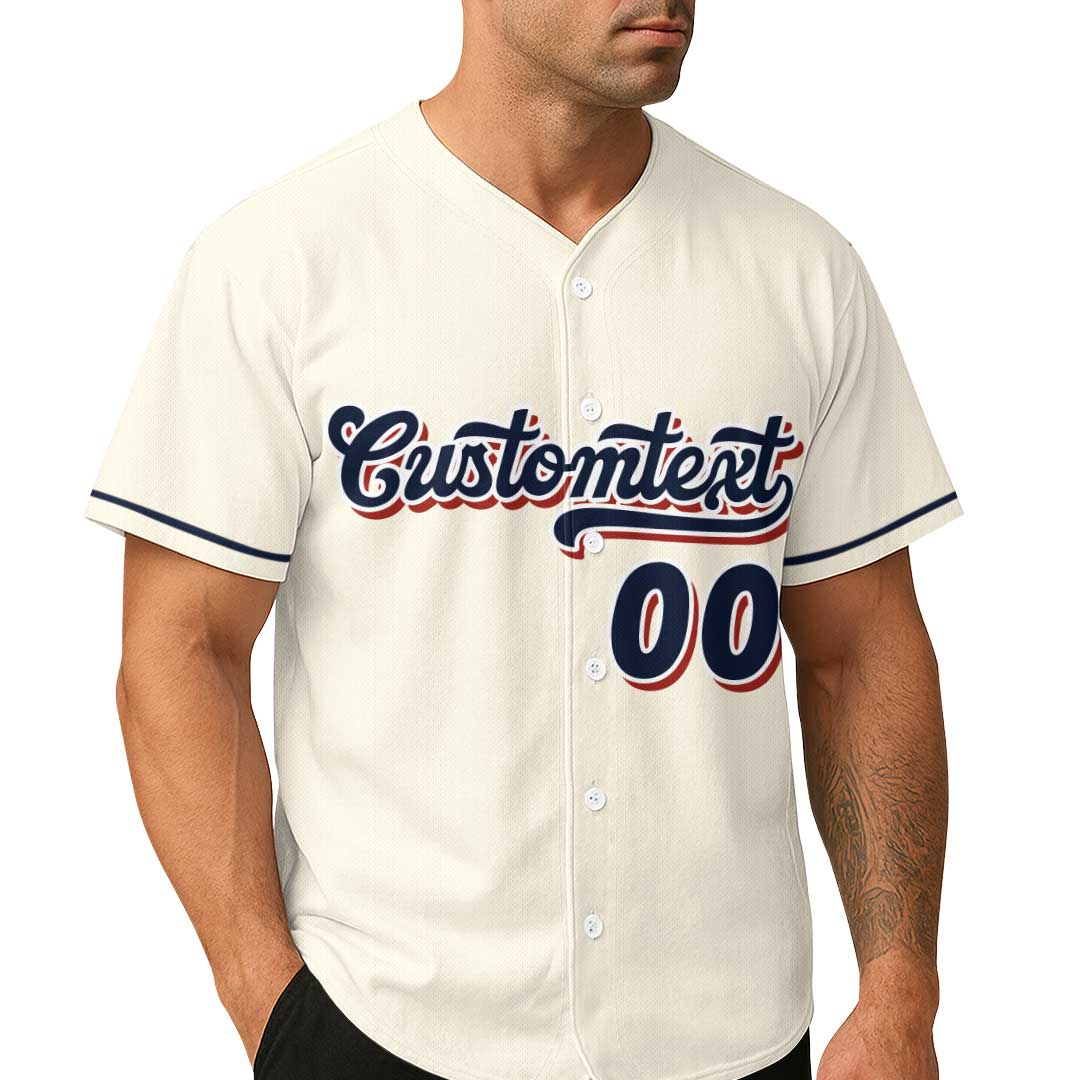 Hey Batter Batter Swing - Custom Groovy Cream Baseball Jersey