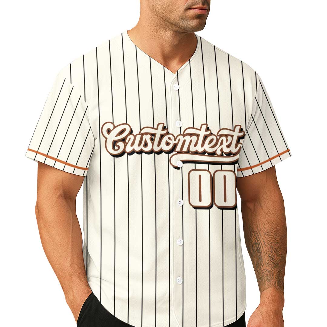 Extra Innings Extra Cheese - Custom Groovy Cream Baseball Jersey