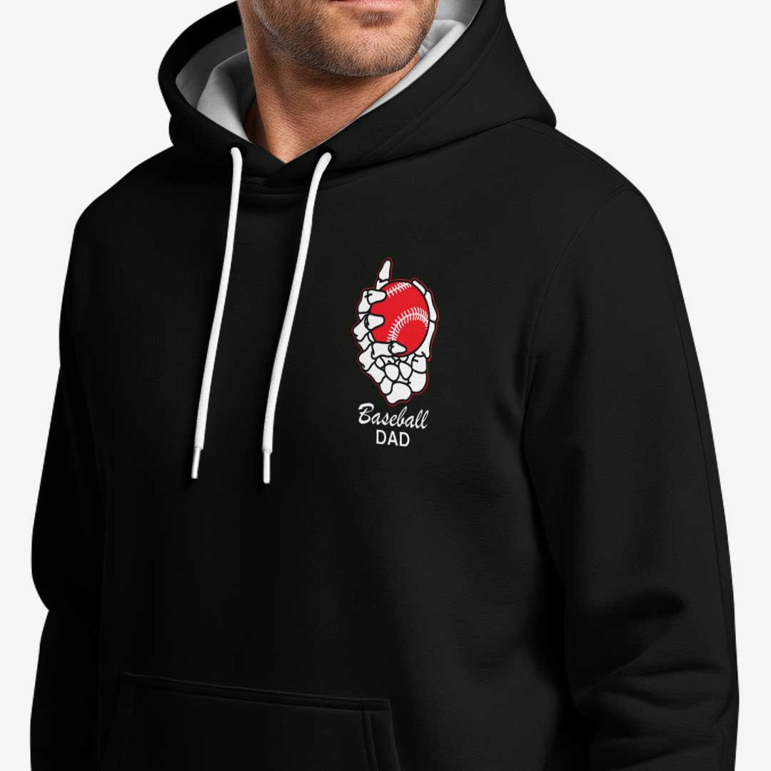 Baseball Dad Straight Outta Money - Black Dad Baseball Hoodie