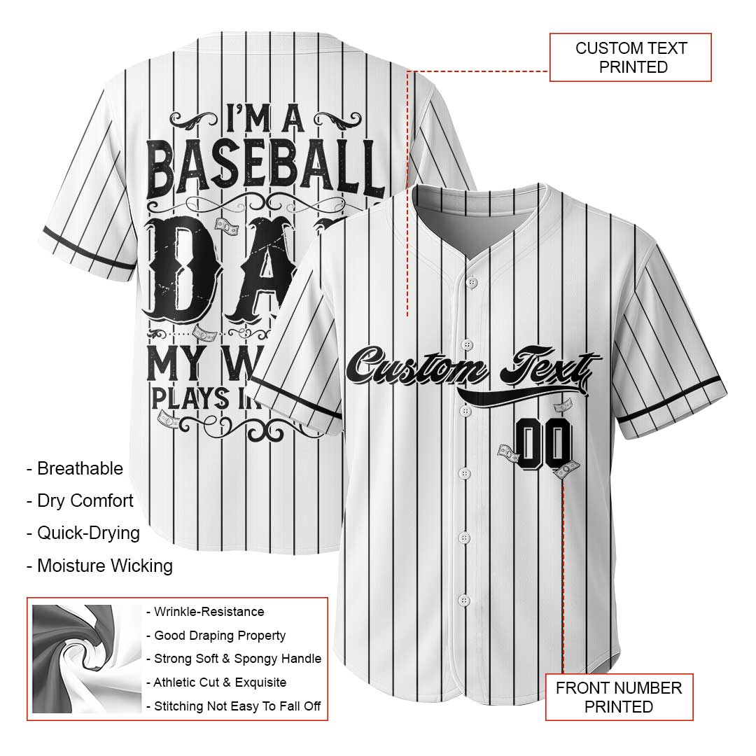 My Wallet Plays In Majors - Custom Black Baseball Jersey