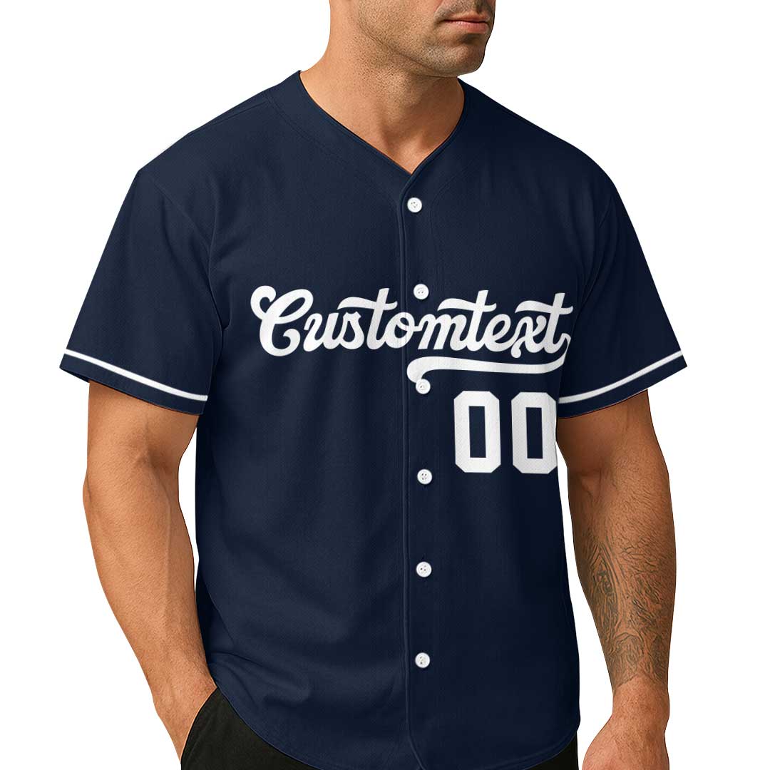 Real Men Raise Ballers - Custom Navy Baseball Jersey