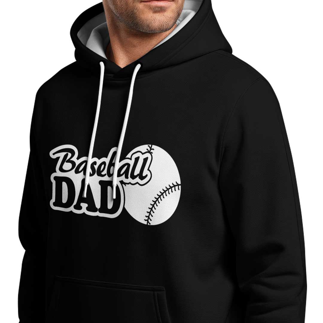 Baseball Dad Don't Play Just Pay - Black and White Dad Baseball Hoodie
