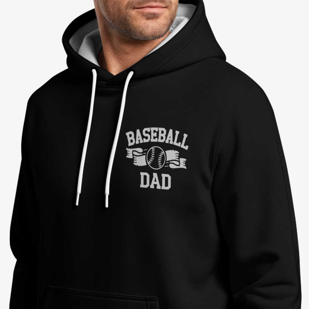 A Sexy Baseball Dad - Black and Grey Dad Baseball Hoodie