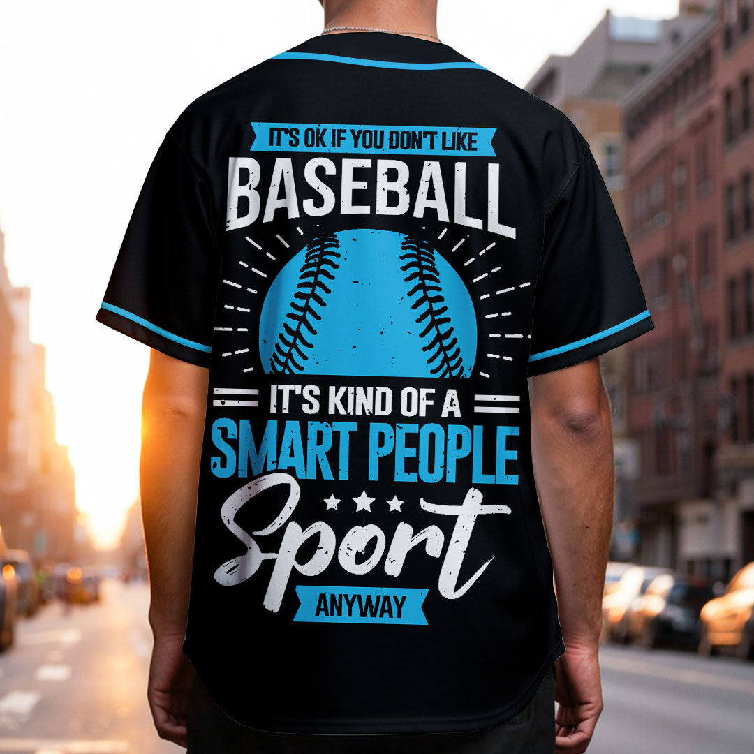 Baseball Is Smart People Sport - Custom Black Baseball Jersey