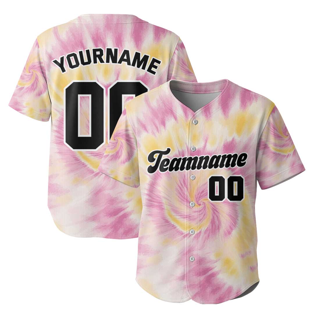 Custom Baseball Jersey With Tie Dye Pattern