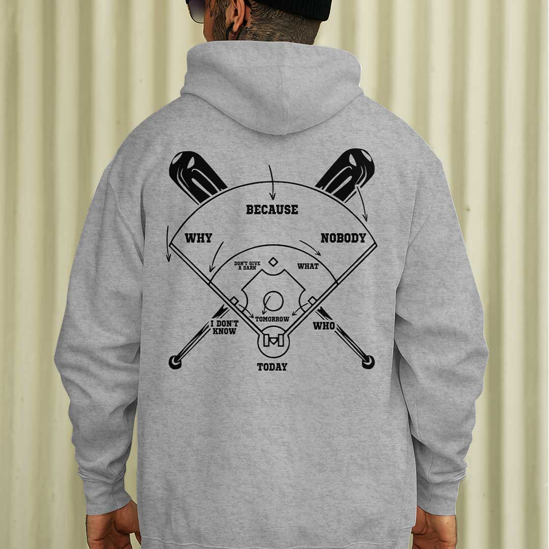 Who's On First Classic Comedy Routine - Black and Grey Baseball Hoodie