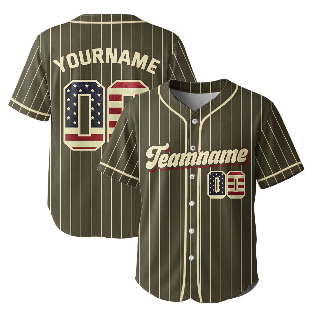 Custom Baseball Jersey With USA Flag Pattern