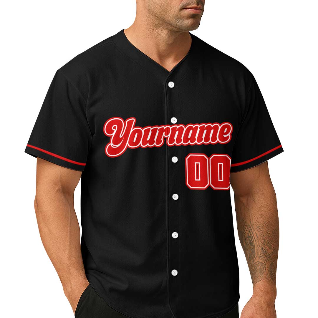Sorry For What I Said During Baseball Game - Custom Black Red Baseball Jersey
