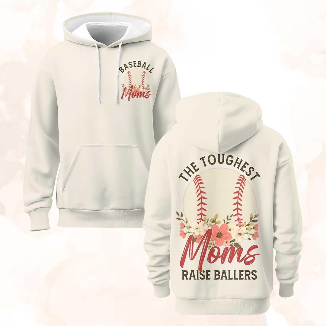 The Toughest Moms Raise Ballers - All Over Print Baseball Hoodie
