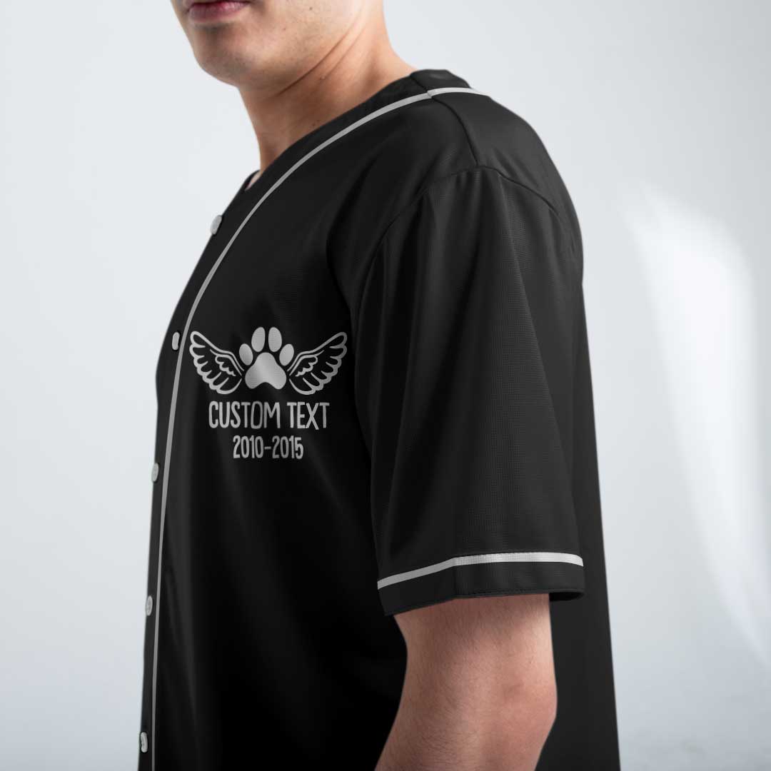 You Left Paw Prints On My Heart - Custom Pet Memorial Baseball Jersey