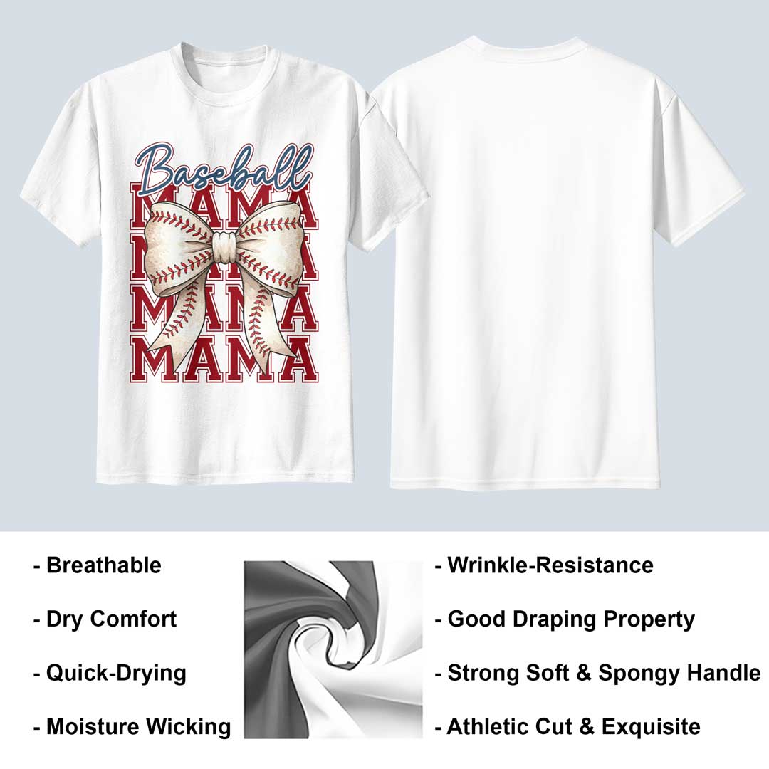 Coquette Baseball Mom - White Baseball T-Shirt