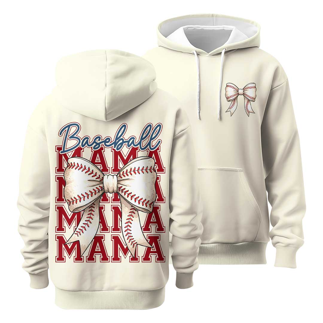 Coquette Baseball Mom - All Over Print Baseball Hoodie