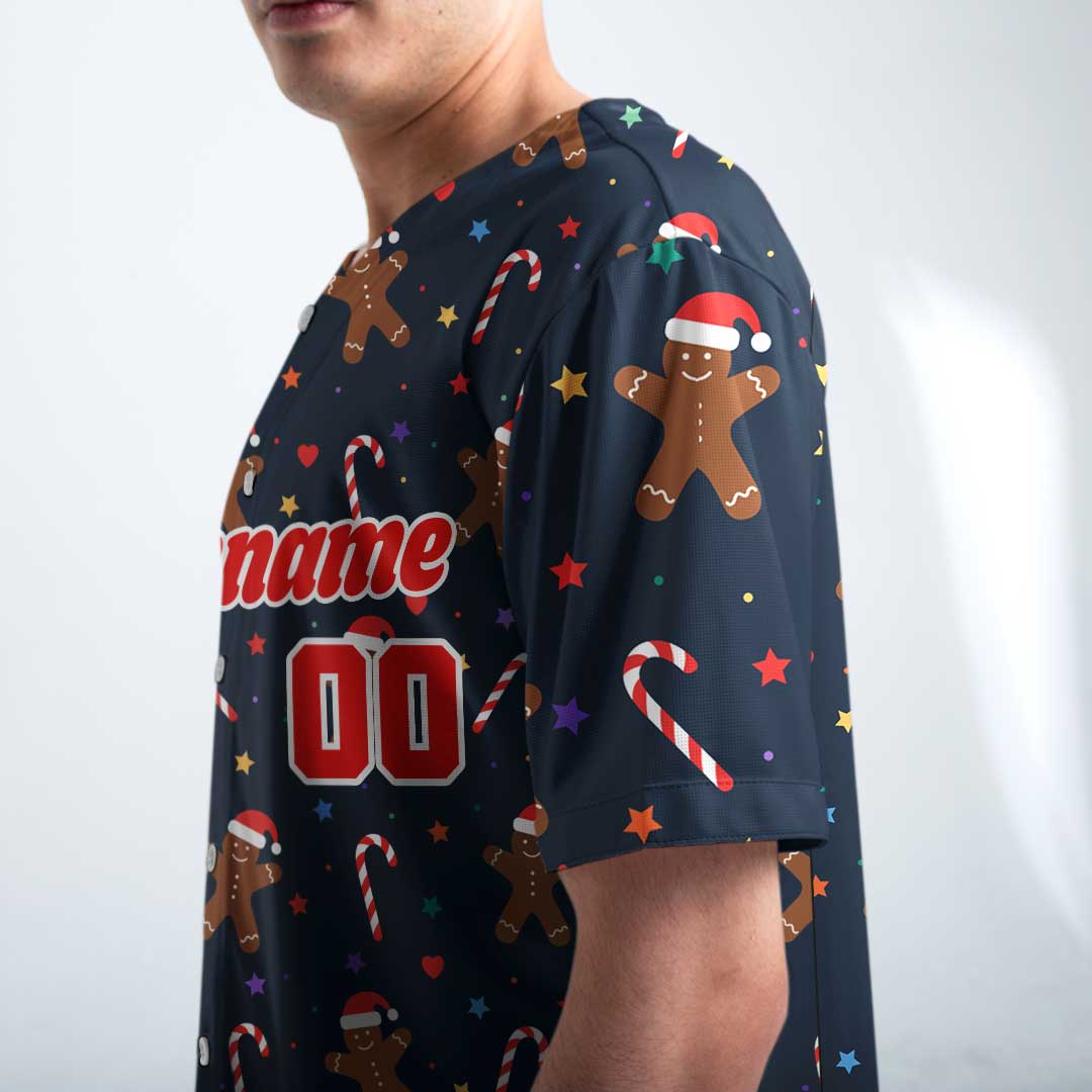 Custom Baseball Jersey with Christmas Elements