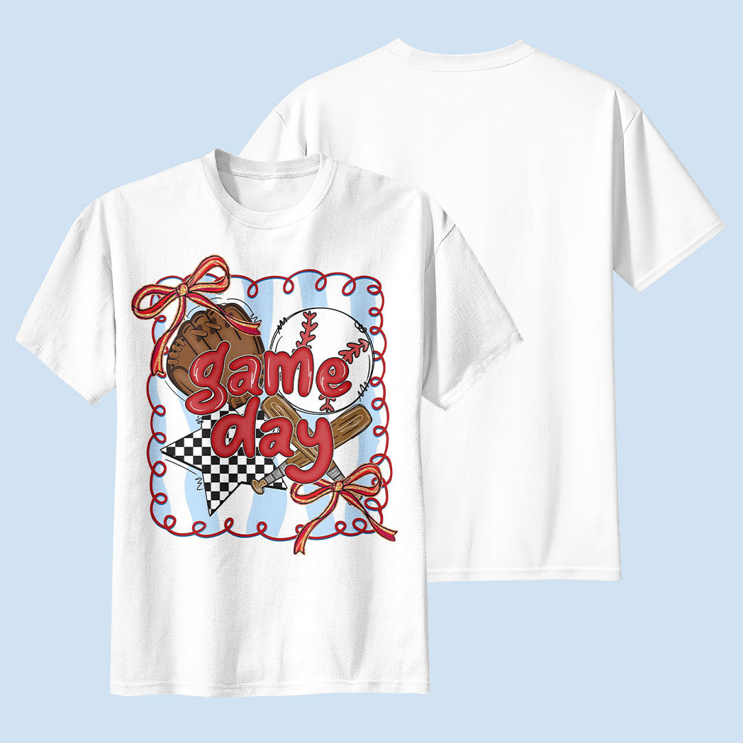 Coquette Game Day Baseball Mom - Black and White Baseball