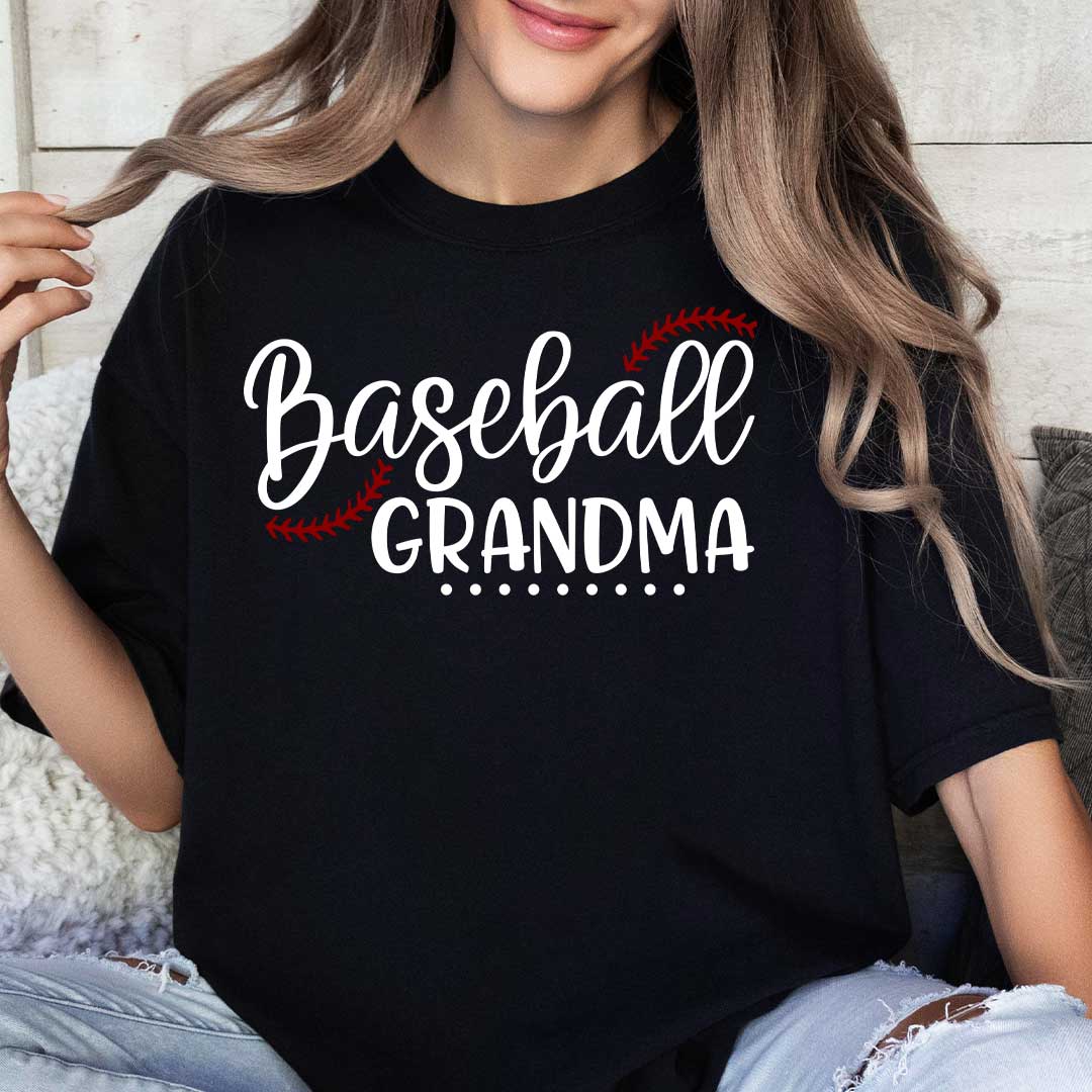Baseball Grandma and Grandpa - White and Black Baseball T-Shirt