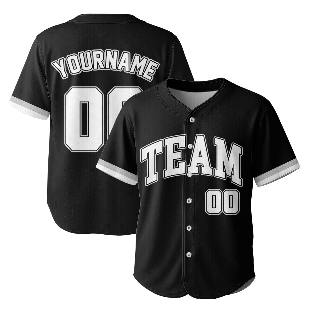 Custom Baseball Jersey with White Black Red Color