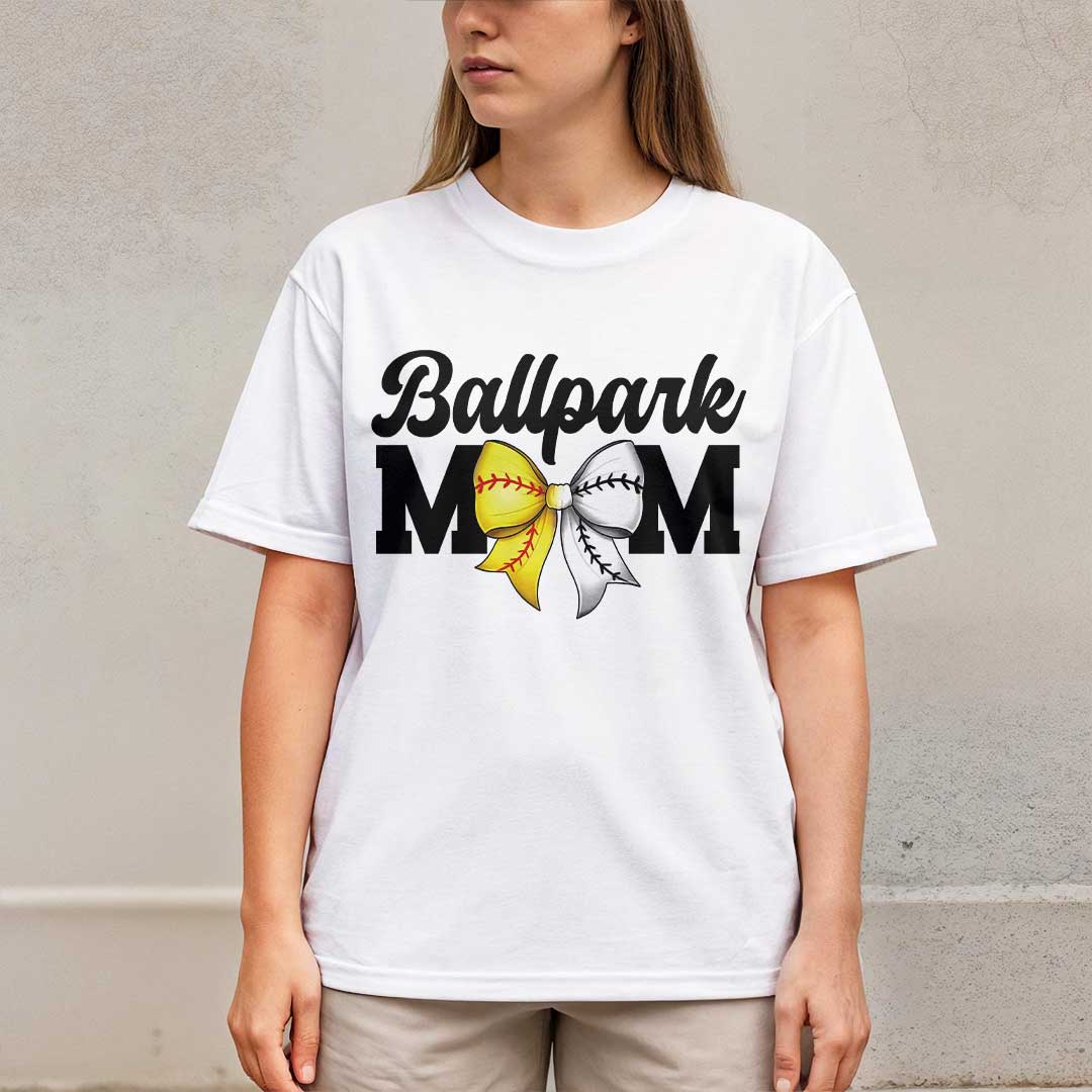 Ballpark Mom - Black and White Custom Tshirt
