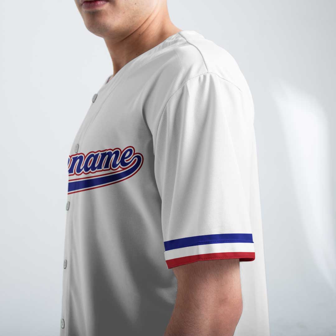 Custom Baseball Jersey with White and Grey Color