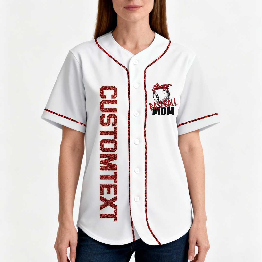Behind Every Baseball Player Is A Baseball Mom - Custom White Baseball Jersey