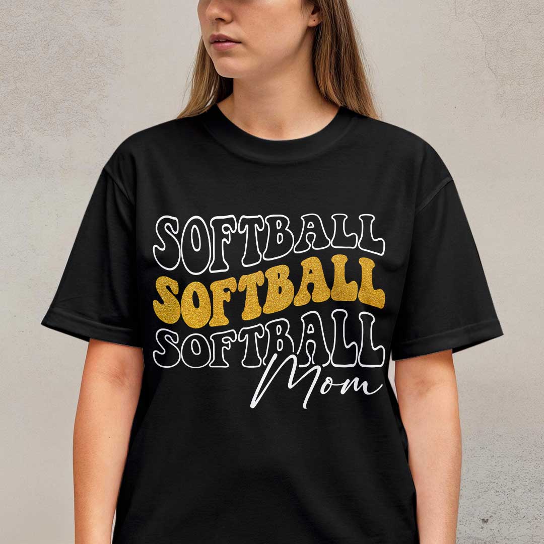 Behind Every Softball Player Is A Softball Mom - Custom Softball Tshirt