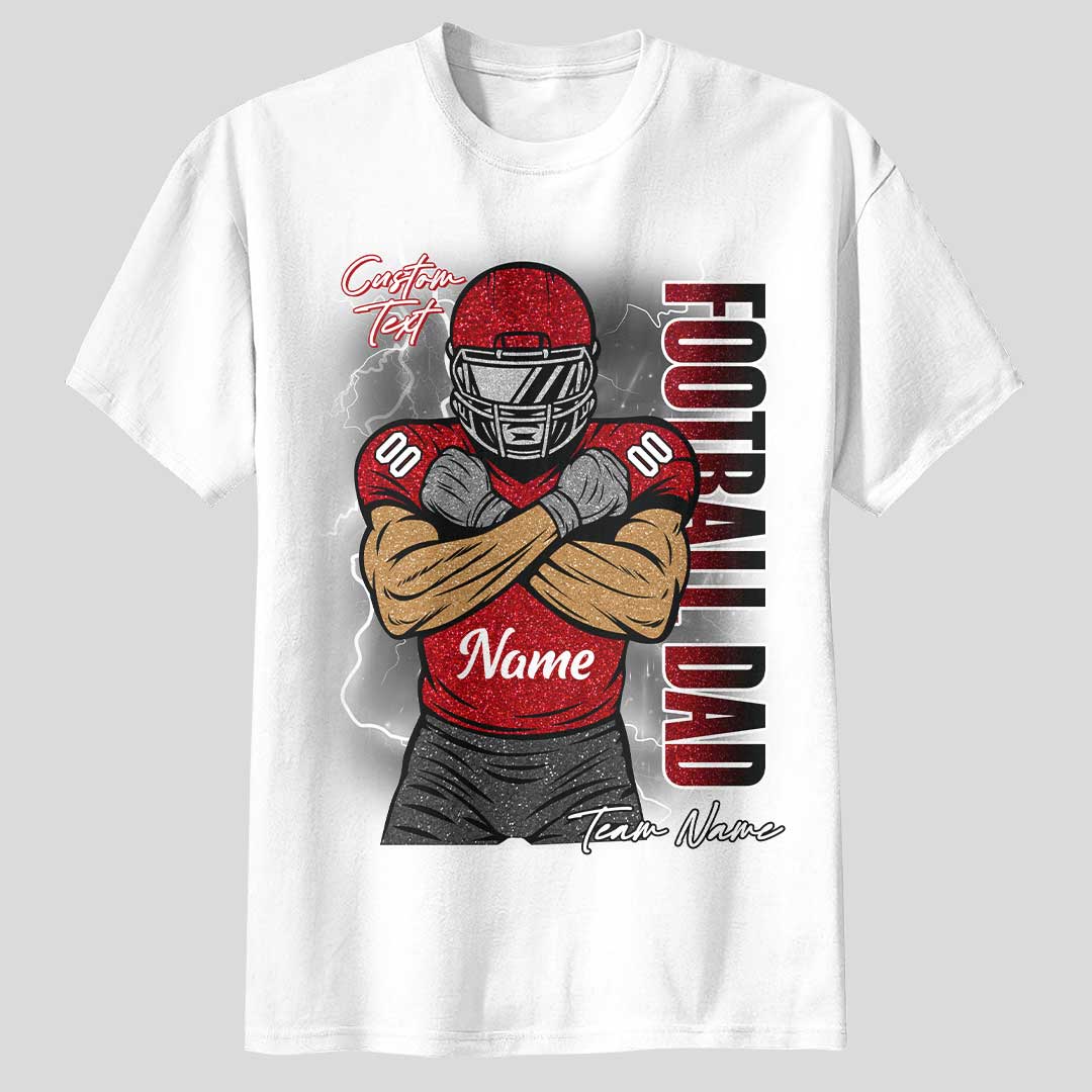Football Parent Custom Player Name and Number - Custom Football Tshirt
