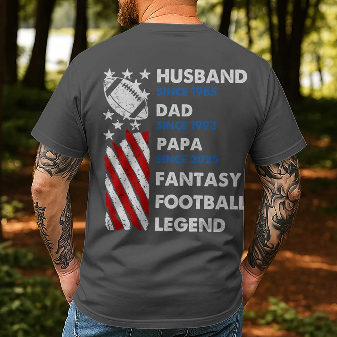 Personalized Football Legend Husband Dad Papa T-Shirt