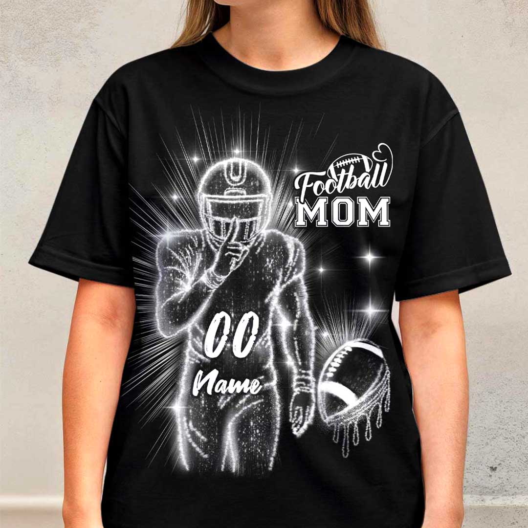 Personalized Football Parents T-shirt with Player Name and Number