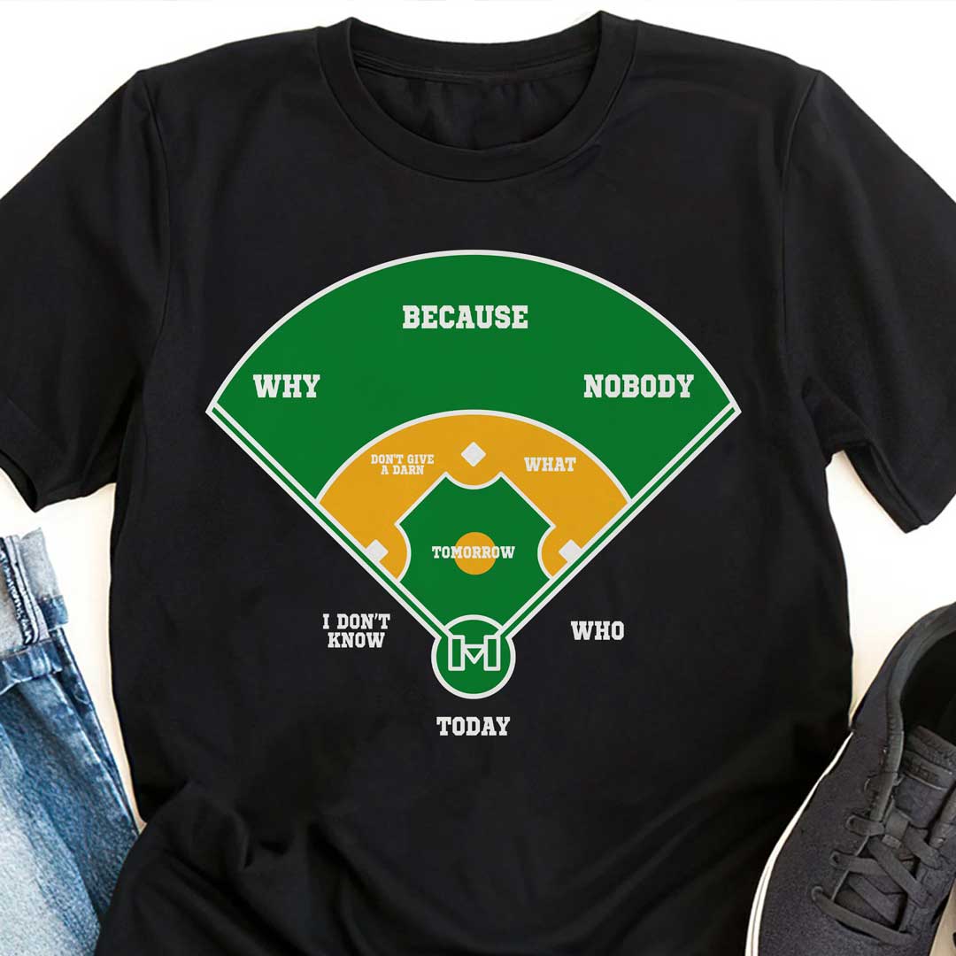 Baseball Who's On First Classic Routine Cotton Tshirt