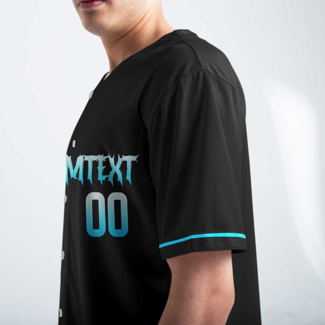 Slide Hard Score Harder - Custom Black Skull Baseball Jersey