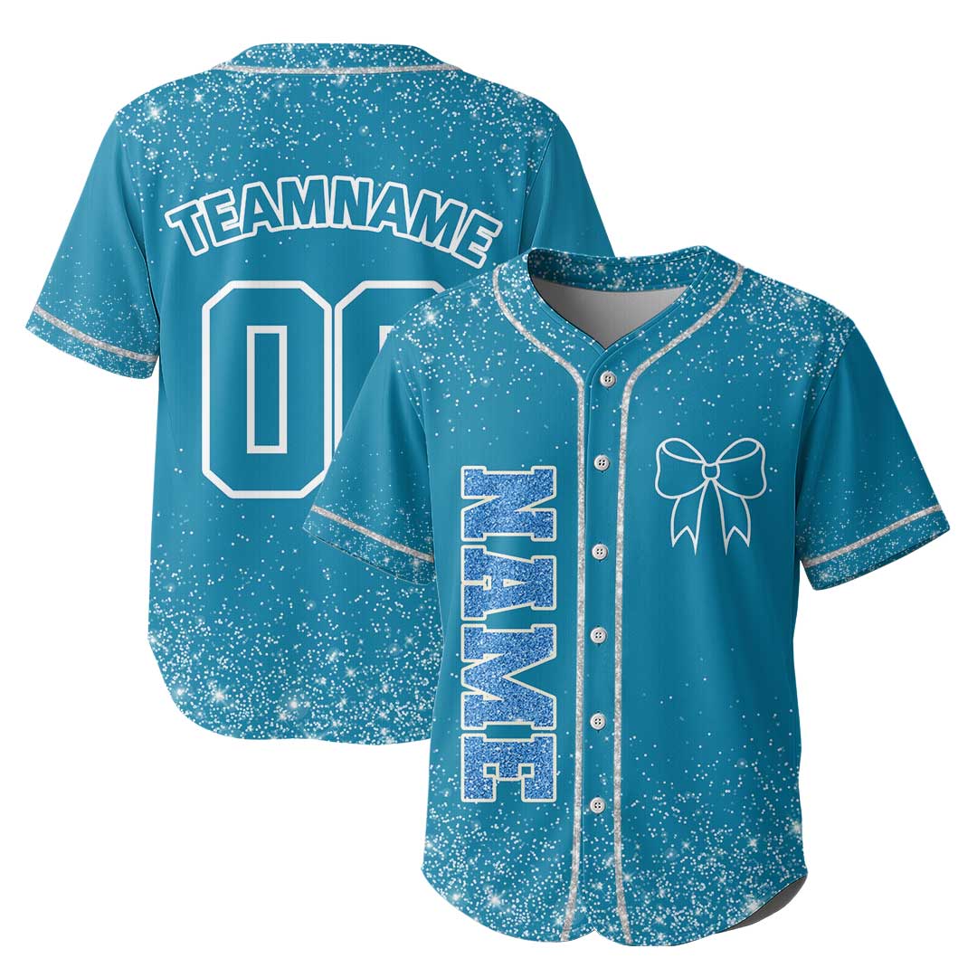 Custom Cheerleader Baseball Jersey with Glitter Effect
