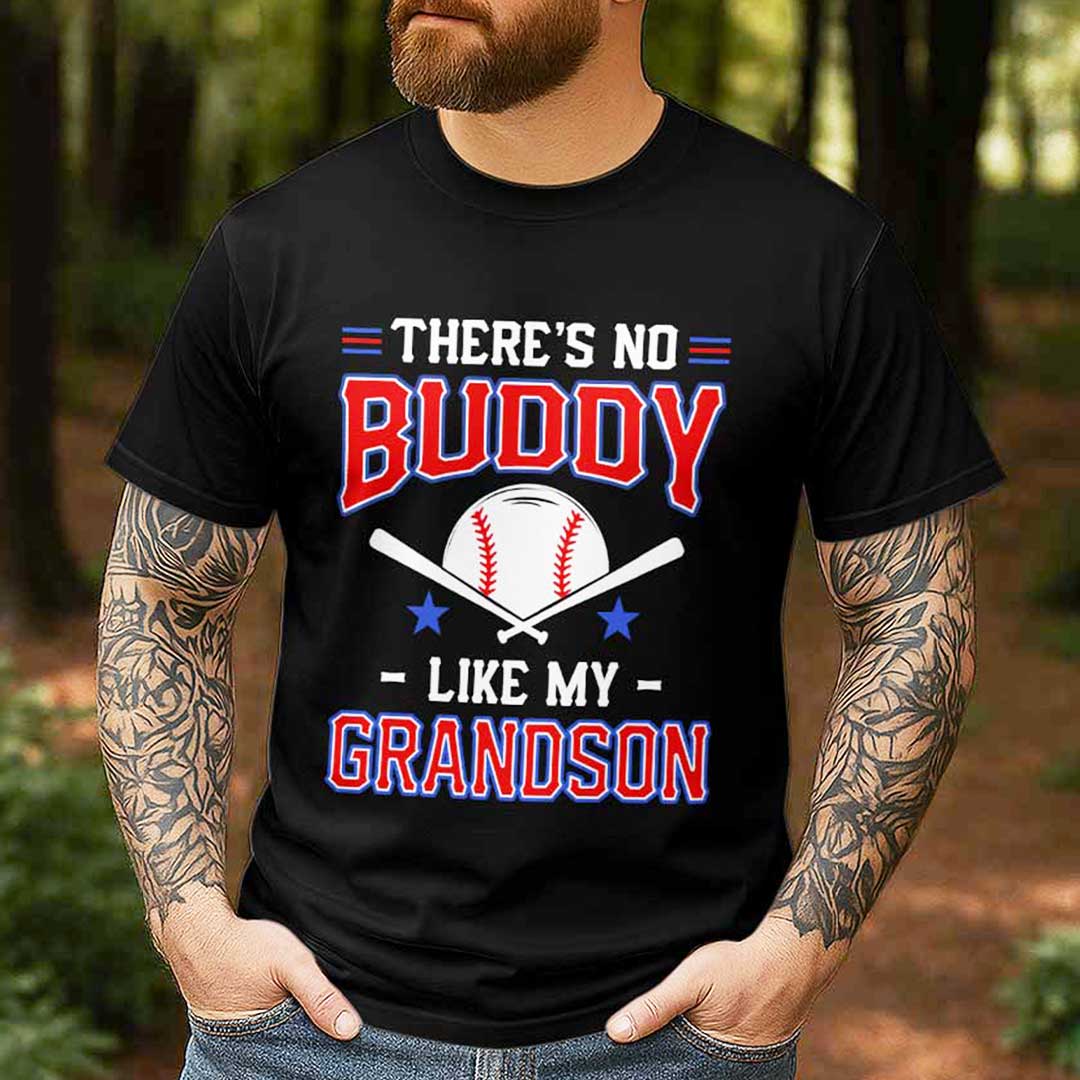There's No Buddy Like Mine - Black White Baseball Matching T-Shirt