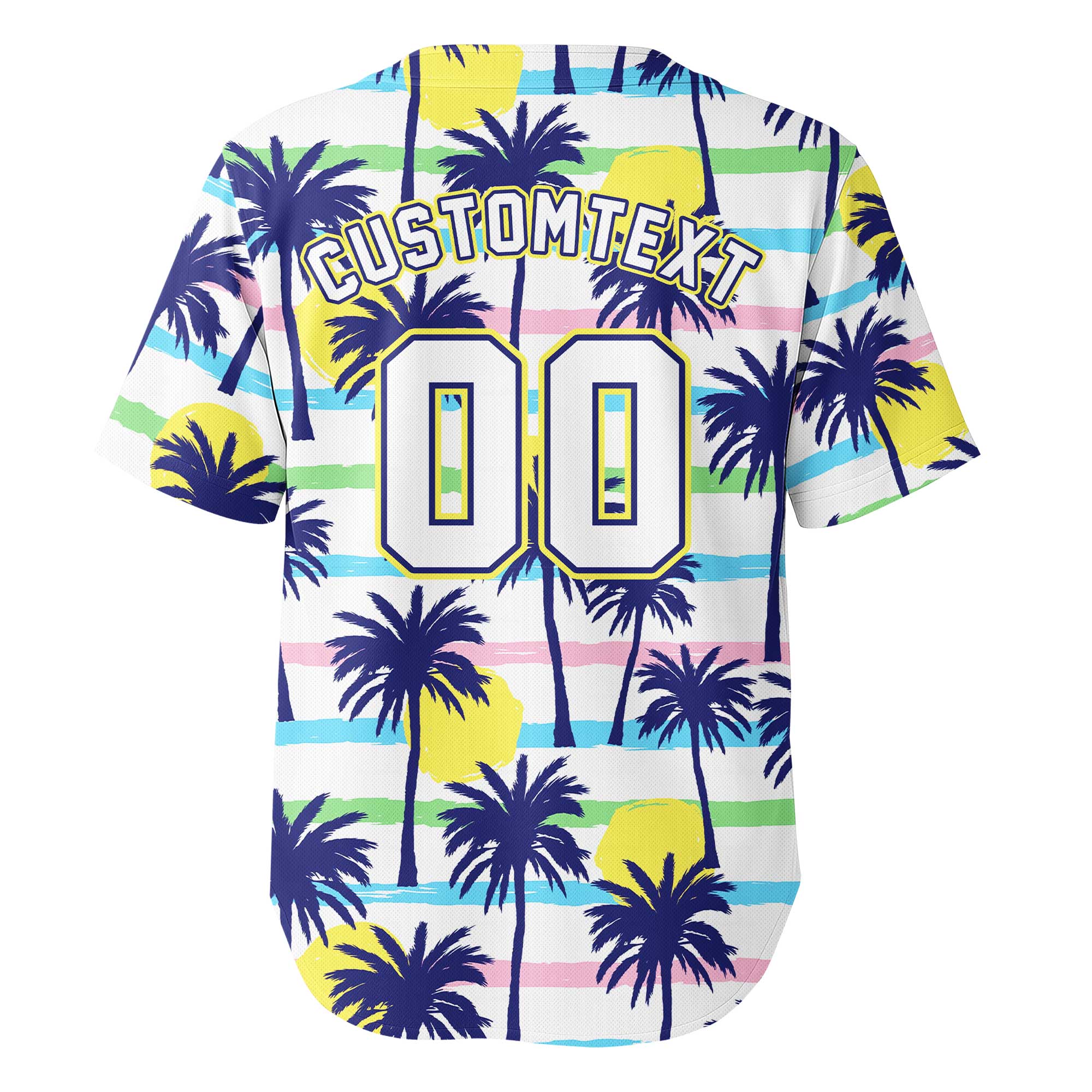 Custom Hawaii Palm Tree Sunrise Baseball Jersey