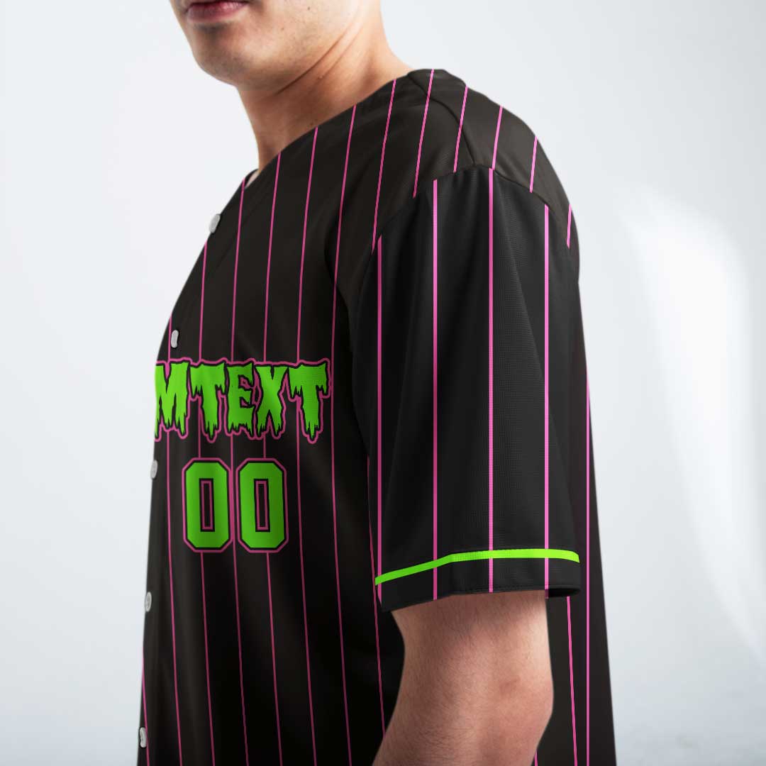 Respect The Drip - Custom Black Green Halloween Baseball Jersey