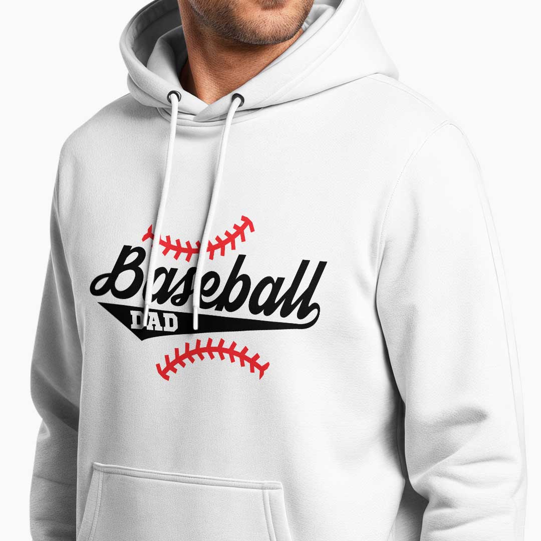 Baseball Dad Got Bats and Opinions - Black White Dad Baseball Hoodie