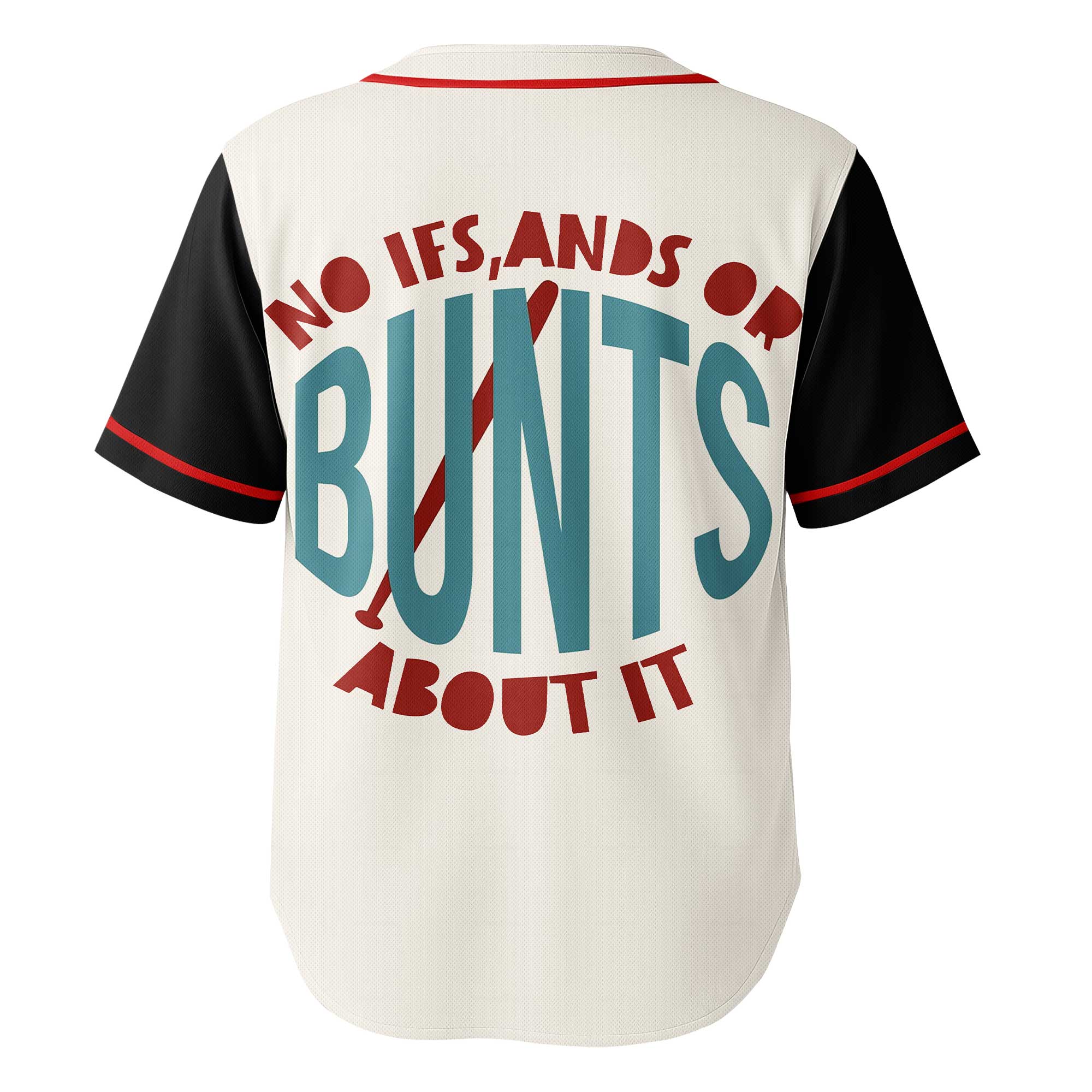 No Ifs, Ands Or Bunts About It - Custom Cream Black Raglan Baseball Jersey