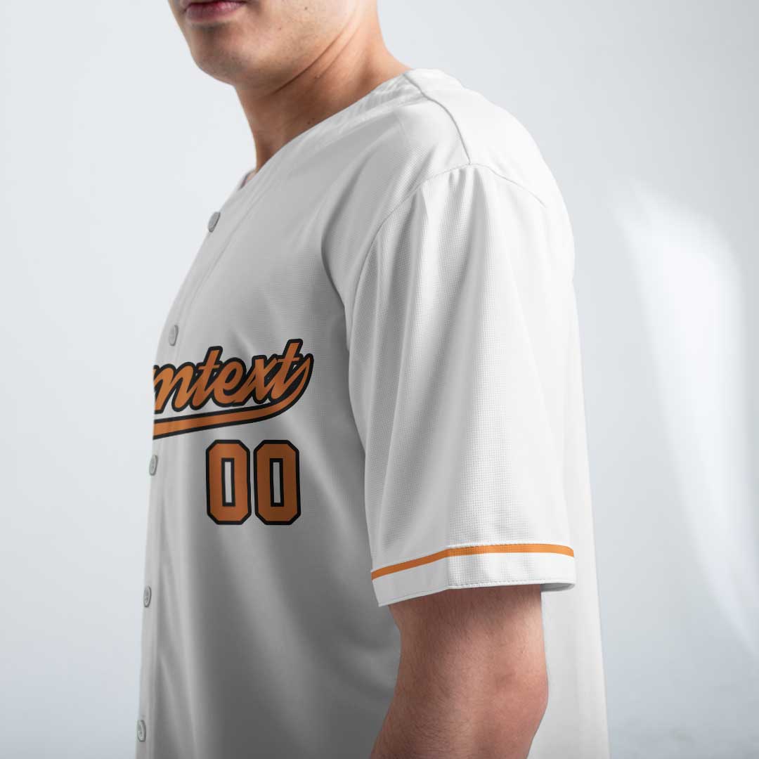 Spooky Season - Custom White Orange Halloween Baseball Jersey