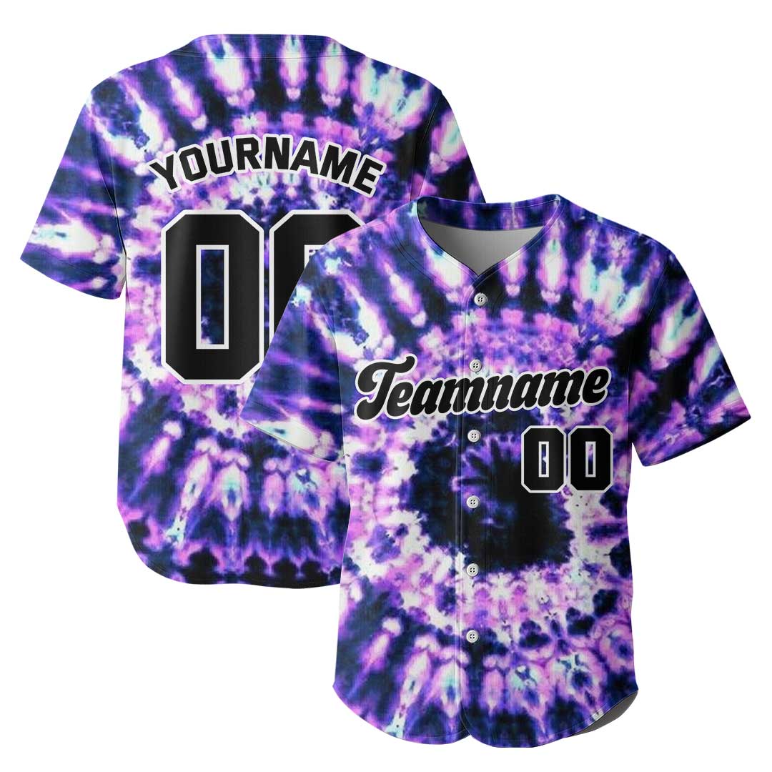 Custom Baseball Jersey with Tie Dye Style