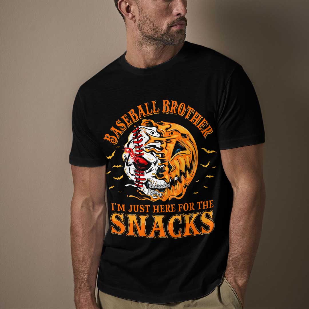 Baseball Brother I’m Just Here For The Snacks Baseball T-Shirt
