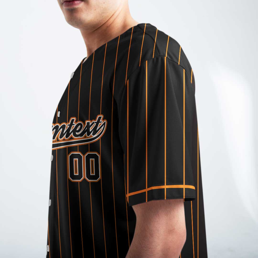 I Teach Kids To Hit And Steal - Custom Black Orange Stripe Halloween Baseball Jersey