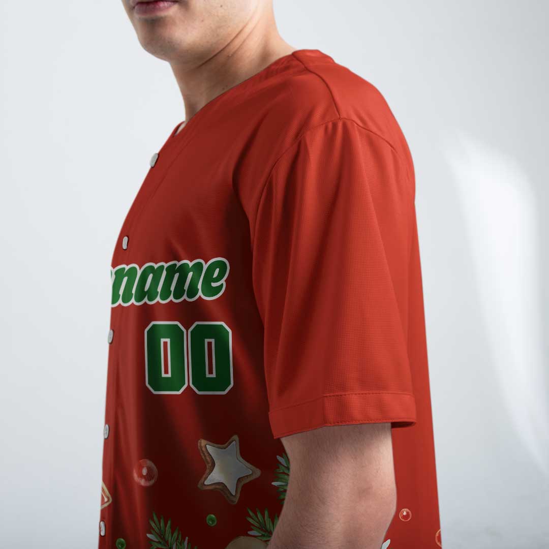 Custom Baseball Jersey with Christmas Gifts Pattern