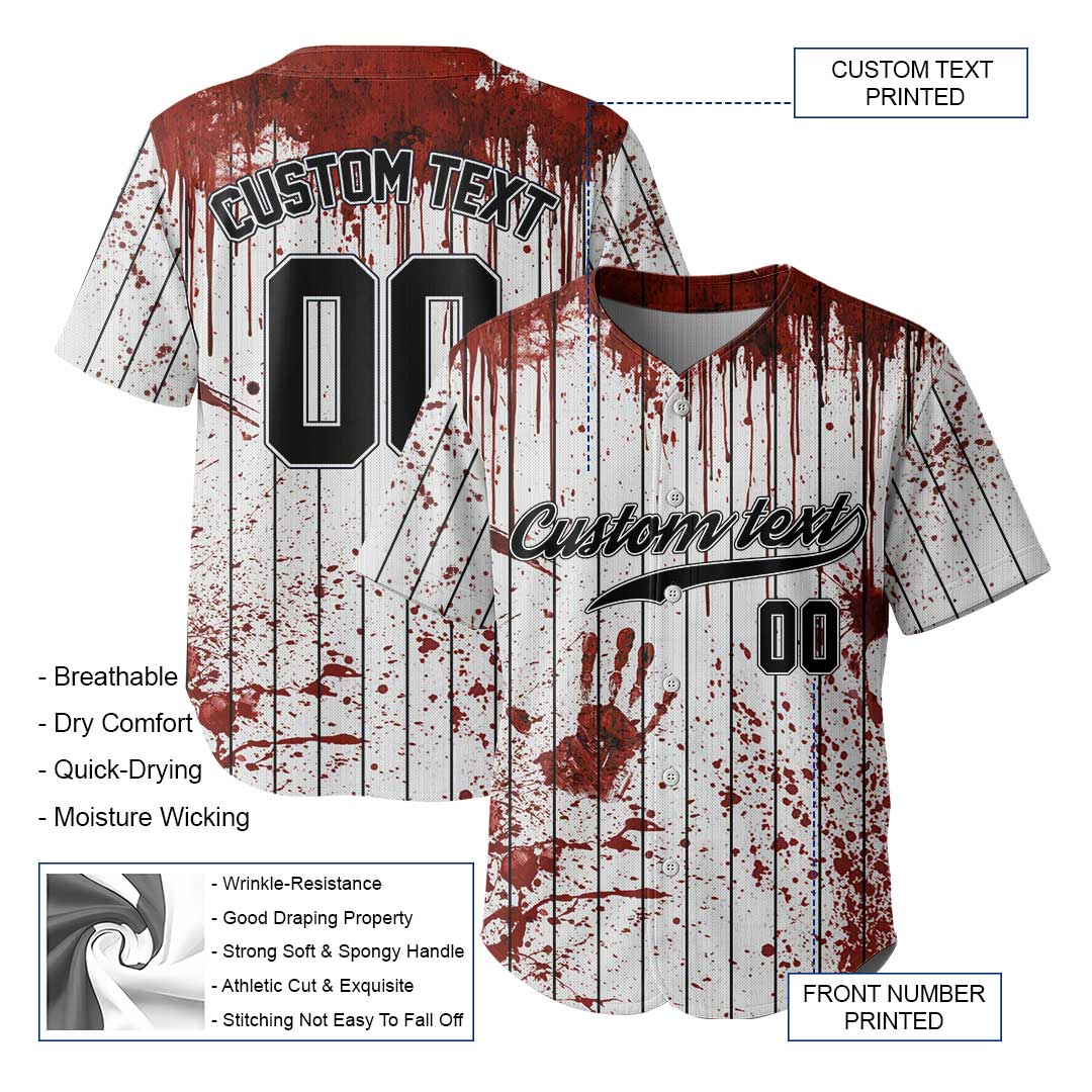 Custom Halloween Costume Zombies Cosplay Baseball Jersey