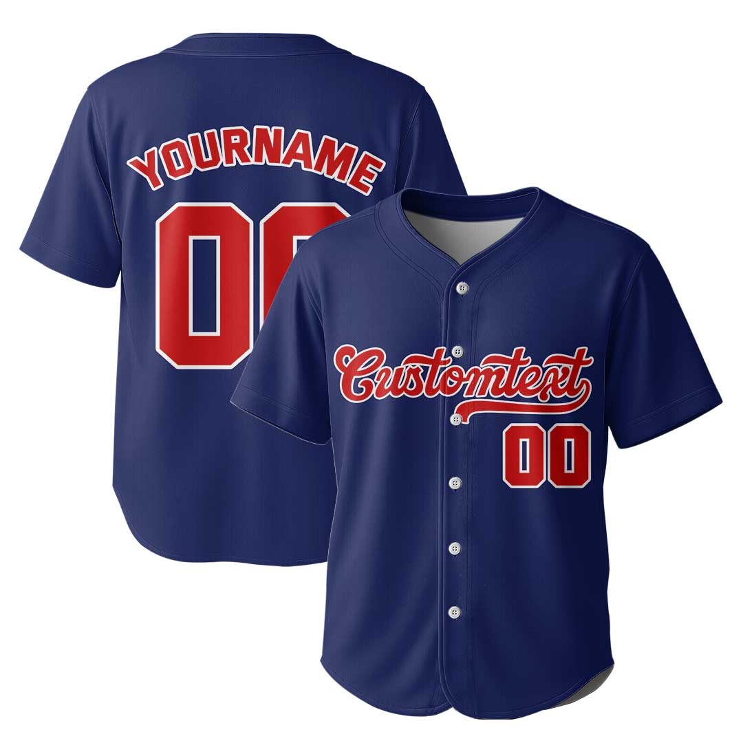 Custom Baseball Jersey with Navy White Blue Color